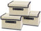 Uootach Juego de 3 Cajas de Almacenaje, Cajas de Almacenamiento 25cm*19cm*16cm, caja de almacenamiento plegable con tapa, Adecuado para guardar ropa, libros, juguetes, calcetines(Blanco)