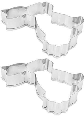 Ausstechformen Ostern, 2 Stück Plätzchen Ausstechformen Ostern Set Keksausstecher Ostern Ostern Edelstahl Ausstechformen, Ausstechform für Kekse, Ostern Osterhase Keksausstecher Deko, Silber