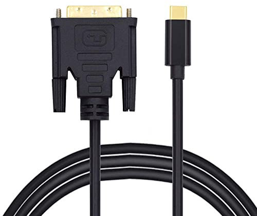 cablecc Câble USB 3.1 type C USB-C vers DVI 1080p 60 Hz pour écran d'ordinateur portable 1,8 m