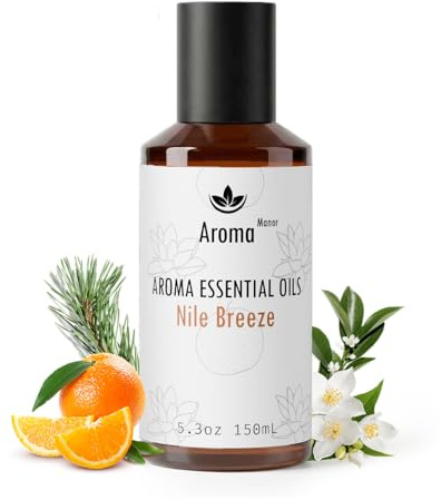 Aroma Ätherische Öl-Mischung - Nile Breeze - Hotelfragrance-Öl für Aromatherapie-Diffusormaschine, Zitrus, Jasmin & Zedernholz, für ein luxuriöses Ambiente in großen Räumen - 5,3 fl oz