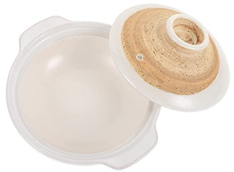 Cabilock Casserole Asiatique en Céramique Marron, 2737.5 cm³, Pour Riz, Nouilles, Soupe, Aliments Braisés, Anti-adhésive, Oven Safe, Lavage à la Main, Sans Couvercle