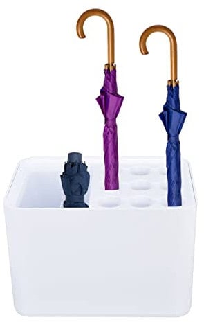 Portaombrelli Lungo e Corto per Ingresso, Portaombrelli con Vassoio Antigoccia Rimovibile, Salvaspazio Plastica Contenitore per Ombrelli Rettangolare per Entrata, Ufficio