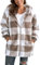ABINGOO Veste Polaire Zippé pour Femme Chaude Sweats Manteau à Capuche Laine épais Blousons Fourrure Veste à Carreaux Grande Taille Cardigan Casual Mode Hiver Outerwear Ample(Marron,XXL)