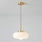 USMJQVZ Orange Glass Pendant Light Modern Brass Pendant Lights Fixtures Mid Century Pendant Lamp With Dome Glass Shade Height Adjustable Ceiling Hanging Lighting