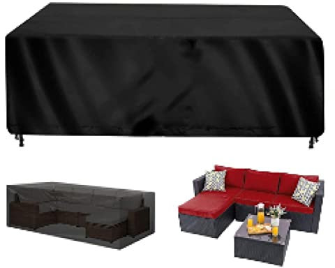 Gartenmöbel Abdeckung 300x150x95cm, Abdeckplane für Gartenmöbel, Wasserdicht, Winddicht, UV-Beständiges Möbelabdeckung, Schnelltrockn 420D Oxford Schutzhülle Abdeckhaube für Gartentisch Sitzgruppe