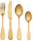 Mikasa Soho Gold 16pc Stainless Steel Cutlery Set, Gold Cutlery Set for 4 | Includes 4X Knives, 4X Forks, 4X Dessert Spoons and 4X Teaspoons - Dishwasher Safe