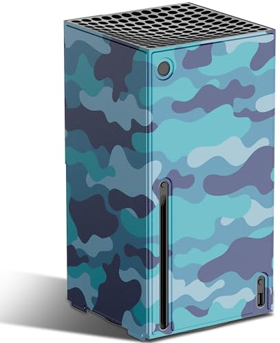 Mytrix Full Wraps Coque pour console Xbox Series X, résistante aux rayures – Camouflage bleu