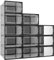 MYHMCT Shoe Boxes, 12 pcs Shoe Storage Boxes Clear Plastic Stackable, Shoe Storage Organisers Containers with Lids for Women/Me Fit UK 9.5, Black