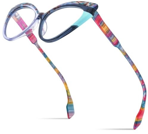 MUTYNE Mehrfarbige Acetat-Brillenfassung für Damen, modisch, Cat-Eye-Brille, Brillen, bunt, Einheitsgröße