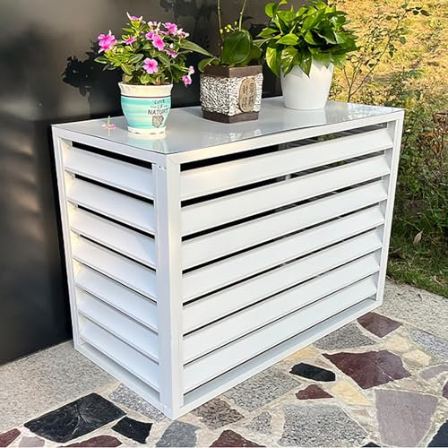 Cubierta De Aire Acondicionado, Cubierta Rejilla Para Aire Acondicionado, Soporte Para Plantas De Aluminio, Cubre Aire Acondicionado Exterior Pantalla De Privacidad, Funda Para Aire Acondicionado (Co