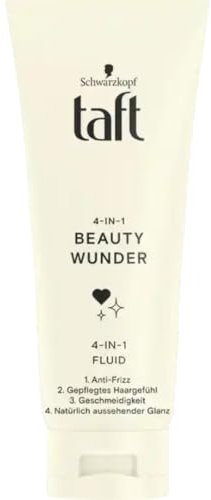 Mit Pufai Grocery, Taft Beauty Wunder 4-in-1 Fluid Anti-Frizz-Fluid, verleiht ein gepflegtes Haargefühl, macht das Haar geschmeidig und sorgt für ein natürlich glänzendes 100 Mililiter