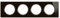 LEGRAND - Plaque Céliane - Plaque de Finition pour Prises et Interrupteurs Céliane - 4 postes - Verre Onyx noir