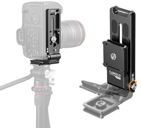 Soporte plegable para cámara DSLR en L – Arca Base Universal Soporte vertical para cámara horizontal Placa de liberación rápida