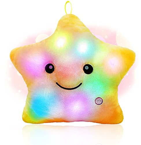 Shengou Weihnachten Kissen Stern LED, kuschelkissen LED,Kissen Deko, Leuchtendes Sternenkissen, Sternkissen Flauschiges, für Weihnachten,Geburtstag,Schlafzimmer Deko