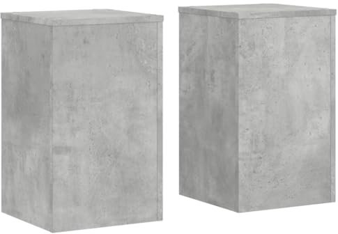 vidaXL Plant Stands/Pot Holders - Engineered Wood, Concrete Grey, 30x30x50 cm, 60 kg Load Capacity, 2 pcs