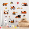 XQMMGO 4 Stück Fensterfolie Kinder, Kinderzimmer Dekowandtattoo, Deko Badezimmer, Fensterbilder Kinderzimmer, Fliesen Aufkleber Badezimmer, Baustelle, Traktor