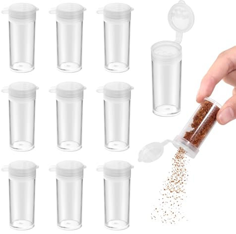 20 Stück Mini Salzstreuer Reise, Salzstreuer Klein Mit Deckel, Transparente Camping Mini Gewürzstreuer, Tragbare Salz Und Pfefferstreuer Klein Für Picknicks, Grillabende, Bentobox