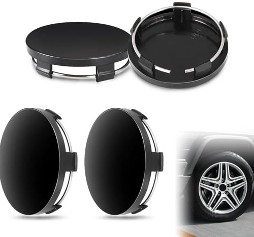 4 Stück Nabendeckel 60mm,Radnabenkappen Schwarz,Universal Felgenkappen für Autoräder,Radnabenabdeckung Langlebig,Felgendeckel für Die Meisten Automodelle Geeignet Auto Zubehör(OD 60mm,ID 56mm)