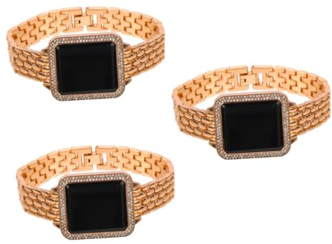 SOIMISS 3stücke Fashionable Damenuhr Mit Strassverzierung Elegante Touchscreen-Armbanduhr Roségold Für Stilbewusste Frauen Für Alltag Und Besondere Anlässe