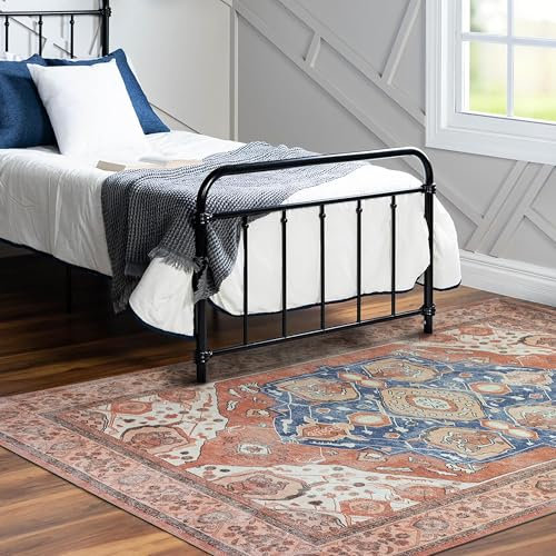 Traditioneller Türkischer Teppich, waschbar, antiker Stil, klassischer Stil, für Eingangsbereich, Schlafzimmer, Badezimmer, Küche (404RR, 90 x 152 cm)