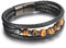 Jovivi Lederarmband Herren Tigerauge Armband Geflochten Leder Armband Herrenarmband Männer Armband Wickelarmband Männer Geschenke Armbänder Für Herren (Stil 1)