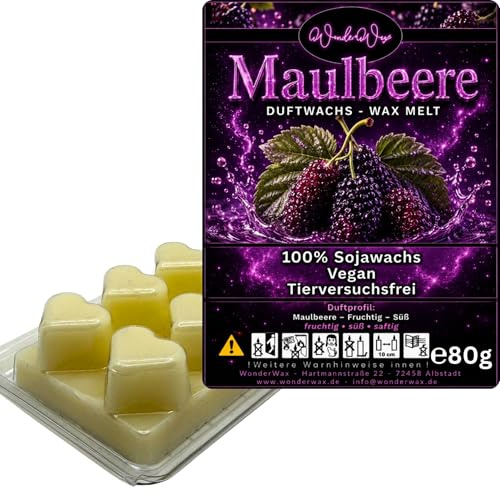 WonderWax® Duftriegel 6 x Duftwachs Herzen Weiß Maulbeere | Farbe: Weiß | Raumduft für Duftlampen, Wax Melt, Sojawachs, Indoor Duftöl Wachs schmelzen für Aromalampe