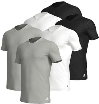 Adidas V-Neck T-Shirt Herren V-Ausschnitt Baumwolle 6er Pack