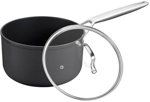 MSMK Kochtopf 20cm, 3.5L Kochtöpfe mit Deckel | Edelstahlgriff, Antihaft Topf Induktion, kratzfest, für alle Herde Mehrzweck-Soßentopf Kleine Küche Kochtopf, PFOA Frei