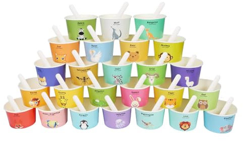 Générique Bols de Crème Glacée en Papier, Lot de 35 gobelets à glace en papier jetables pour aliments chauds ou froids (50)