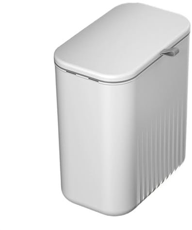 NexaGeniX rubbish bin Hanging Trash Can with Lid, 2.4 Gallon Kitchen Compost Bin for Countertop or Under Sink, Slim Wall Mounted Trash Can for Cupboard/Bathroom/Bedroom indoor bin with lid