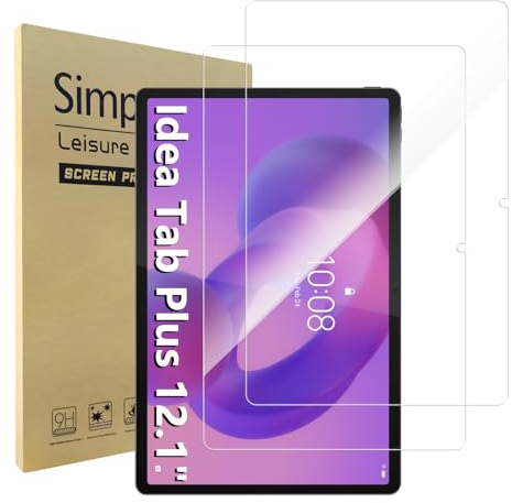Simpeak 2 Pack Verre Trempé Compatible pour Lenovo Idea Tab Plus 12.1 Protection Ecran 9H Super Dureté/Anti Rayures/Ultra-Clair/Anti Bulle