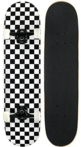 KPC Pro Skateboard Complete, schwarz-weiß kariert