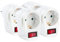 revolt Stromsparstecker: 4er-Set Stromspar-Steckeradapter mit Netzschalter für 230-V-Geräte (Steckdose mit Schalter, schaltbarer Stecker, Steckdosen zum ausschalten)