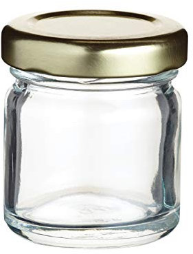 KitchenCraft Home Made Mini Jam Jar with Lid, Glass, 43 ml (1.5 fl oz)