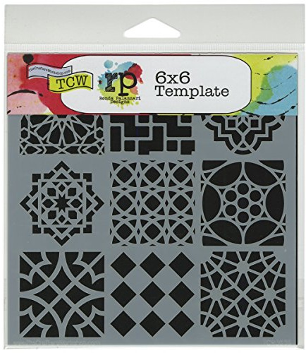 The Crafter's Workshop 6 x 6-inch Moroccan Tiles Stencil,Black/white
