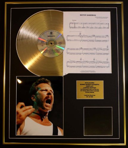 Everythingcollectible Metallica/CD Gold Disc, Songblatt & Foto Display/LTD Edition/Echtheitszertifikat/Alben/Metallika/Songblatt Enter the Sandman