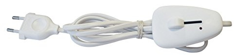 Tibelec 163710 Câble d'alimentation avec Prise électrique/Interrupteur-Variateur Blanc