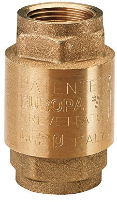 derClou24 Ventil Messing Rückschlagventil EUROPA mit Innengewinde 3/4 Zoll Made in Italy, gold