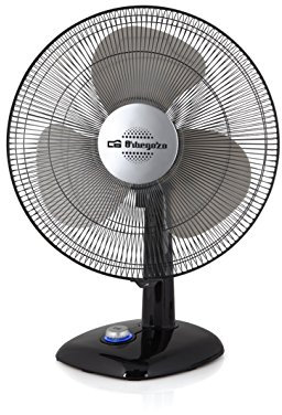 Orbegozo TF 0134 - Ventilador de sobremesa, oscilante, 3 velocidades, diámetro hélice 30 cm, asa, 40 W, piloto luminoso LED, negro