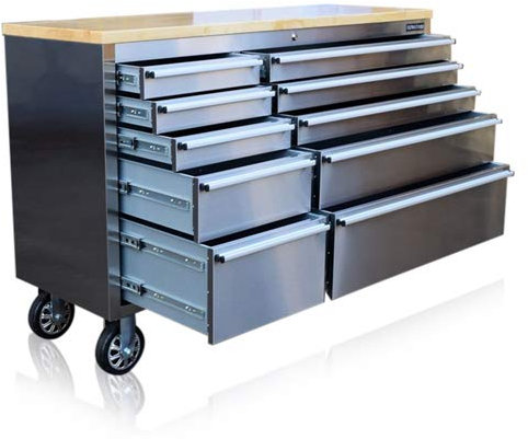 US PRO STAINLESS STEEL TOOL CHEST TOOL BOX WORKBENCH 55