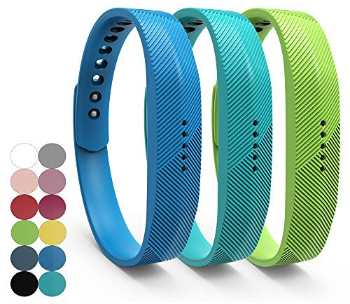 iFeeker Für Fitbit Flex 2 Zubehör Ersatz Armband Classic Weiche Silikon Metall Schließe Uhr Buckle Design Armband Halter Tasche für 2016 Fitbit Flex 2 Fitness Activity Tracker (Klein oder Groß)