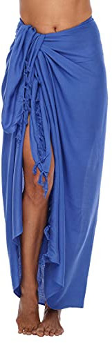 SHU-SHI - Damen Sarong/Pareo für den Strand - zum Tragen über Badeanzügen - Einheitsgröße - Azurblau