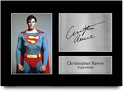 HWC Trading Christopher Reeve A4 Ungerahmt Signiert Gedruckt Autogramme Bild Druck-Fotoanzeige Geschenk Für Superman Filmfans
