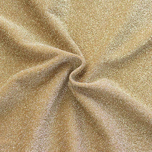 STOFFKONTOR Lurex Jersey Stoff Glitter Meterware Ocker-Gold