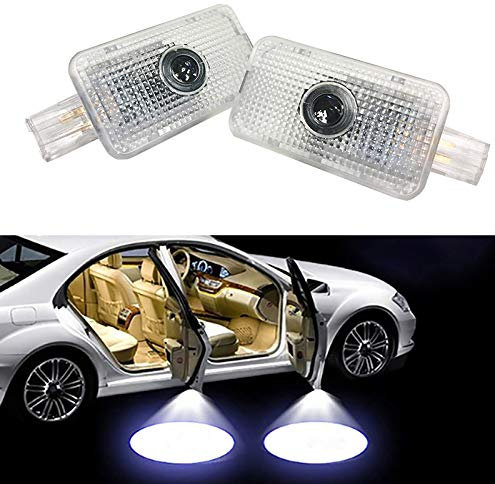 Duleutgnu 2 Stück Einstiegsbeleuchtung Türbeleuchtung Autotür Logo Türen Projektion Willkommen Dekorative Einstiegsleuchte Leuchten 3D Emblem Lampe