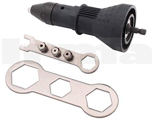 BSD Bohrmaschine Nietaufsatz - Blindnietaufsatz für Bohrmaschine, Akkuschrauber Bohrmaschine Nietaufsatz für 2.4/3.2/4.0/4.8 Blindnieten