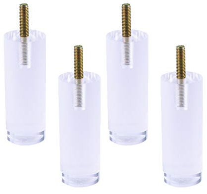 4 Pcs Pieds Verre Clair DIY Meubles Jambes Acrylique 120mm Pattes de Meubles Avec Vis M8 Pieds De Remplacement pour Bibliothèque Table Cabinet Canapé Armoire(50 * 120mm)