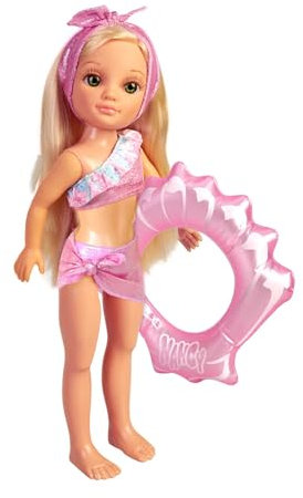 Nancy, un día de Verano, muñeca con Traje de baño, Flotador y Accesorios a Juego para niños y niñas a Partir de 3 años (Famosa 700016229)
