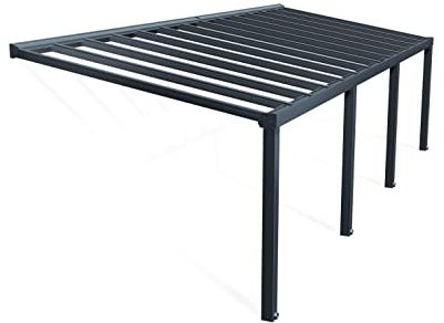 Canopia by Palram Veranda Pergola 3.4x9.5cm Patio Cover Polycarbonate Roof Stockholm Grey Clear