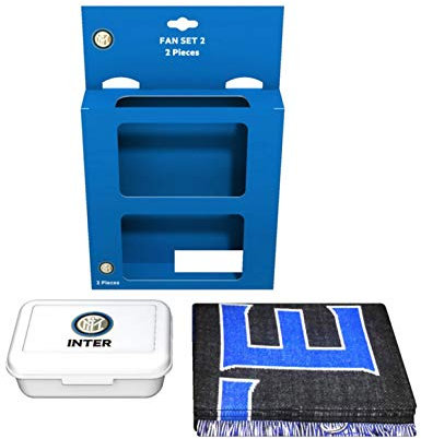 Inter Gift Set Portamerenda e Sciarpa, Regalo per Tifoso Gioventù Unisex, Nero e Blu, Standard